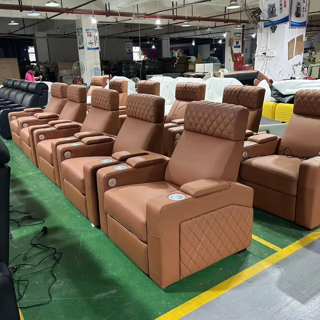 새로운 디자인 홈 시네마 시트, 진짜 가죽 극장 소파, - Home Cinema Chairs 리뷰 및 가격