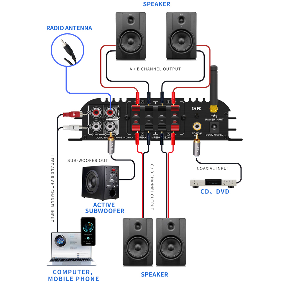 LEPY LP-269PRO 4.1 채널 앰프 Bluet - Home Cinema Audio System 리뷰 및 가격