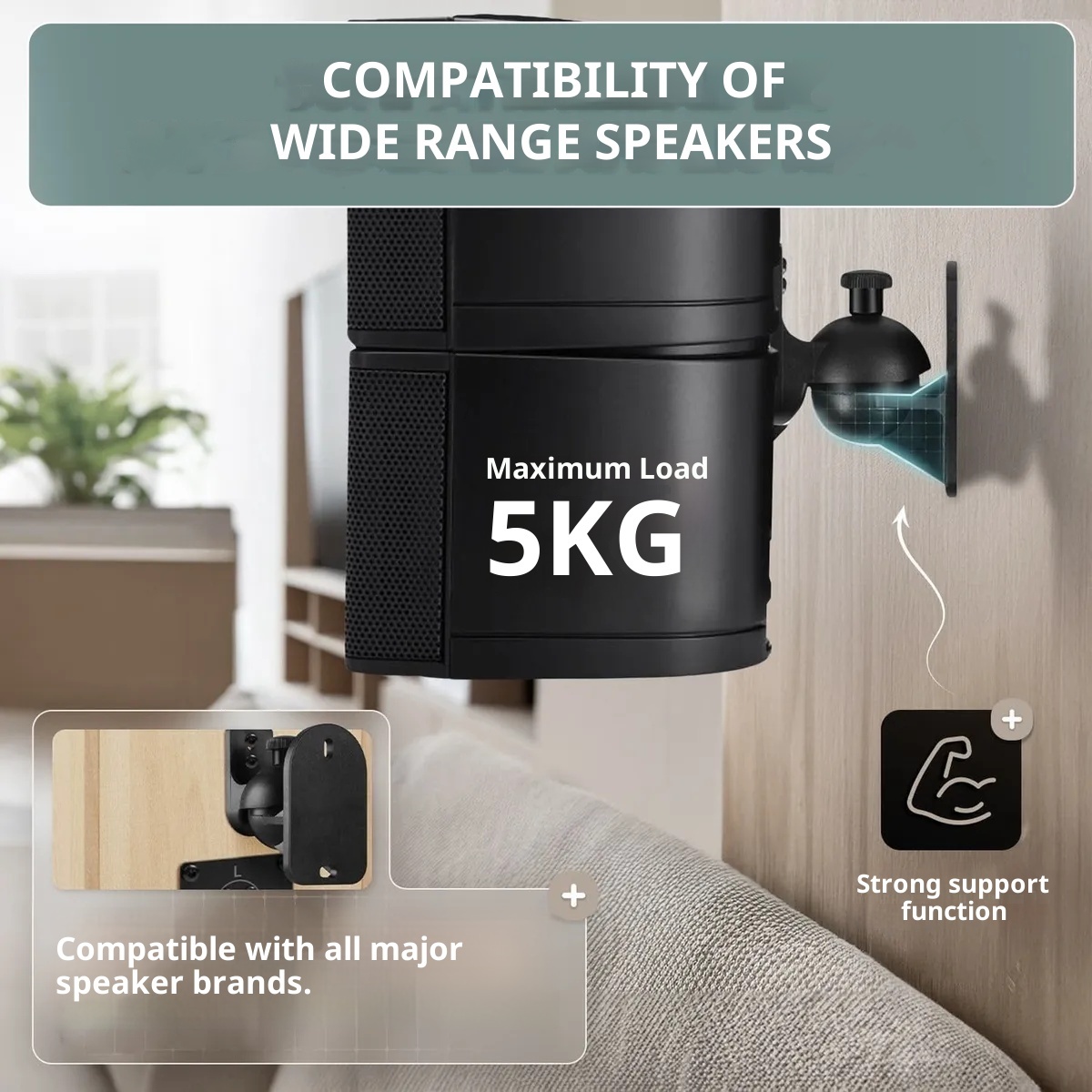 2개 조정 가능한 벽걸이 스피커 브래킷, 홈 시어터,  - Home Cinema Logitech Z906 리뷰 및 가격