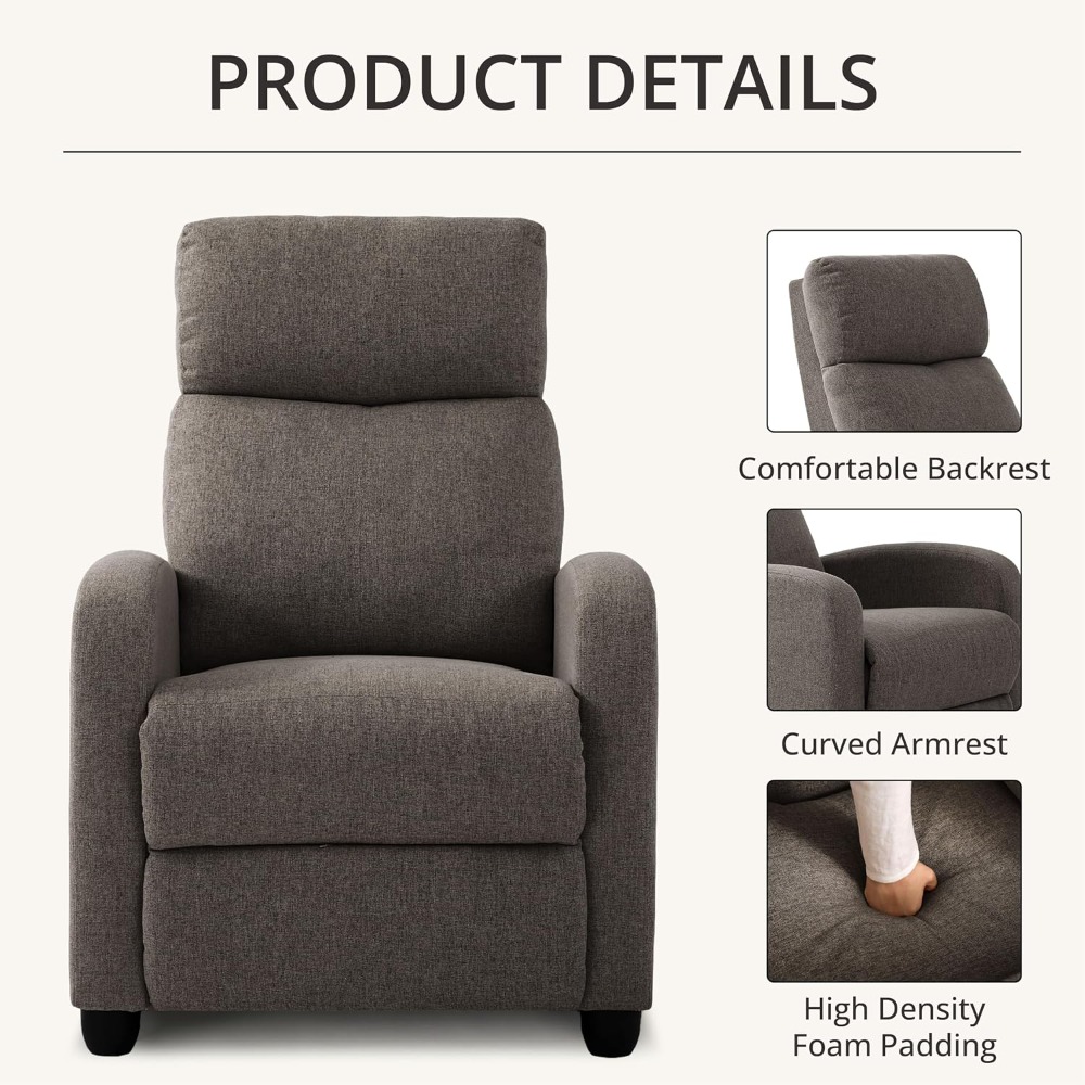 현대식 수동 푸시백 리클라이너 의자, 조절 가능한 1인 - Home Cinema Chairs 리뷰 및 가격