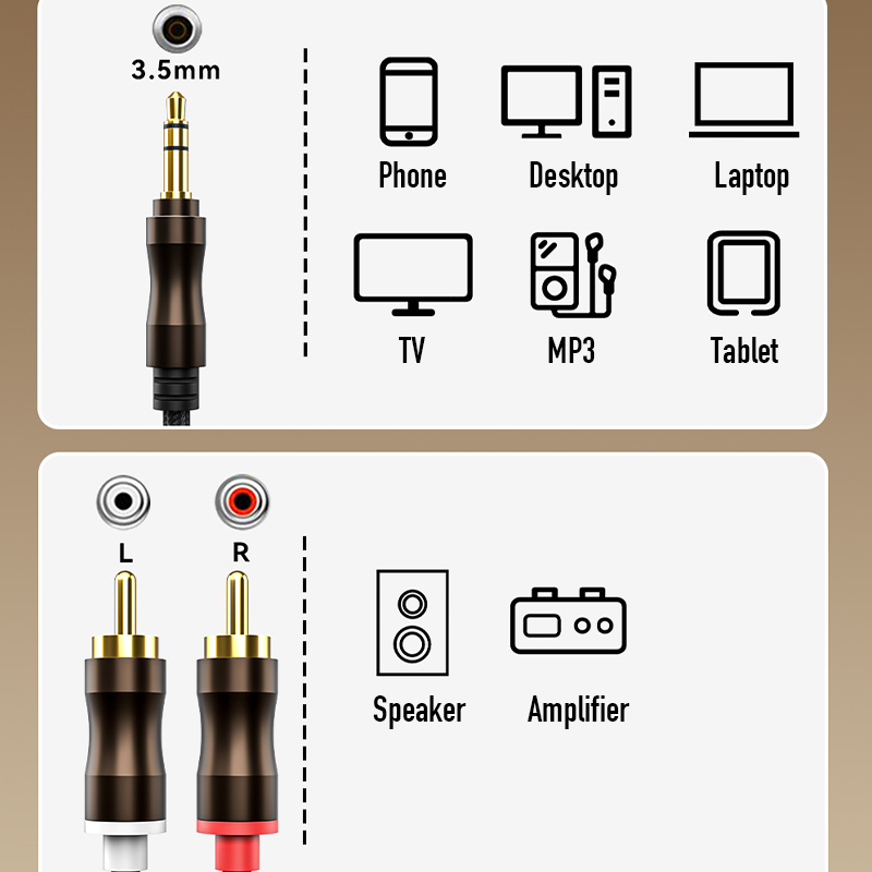 RCA-3.5mm 잭 AUX 오디오 케이블 HiFi 스 - Home Cinema Tv 리뷰 및 가격